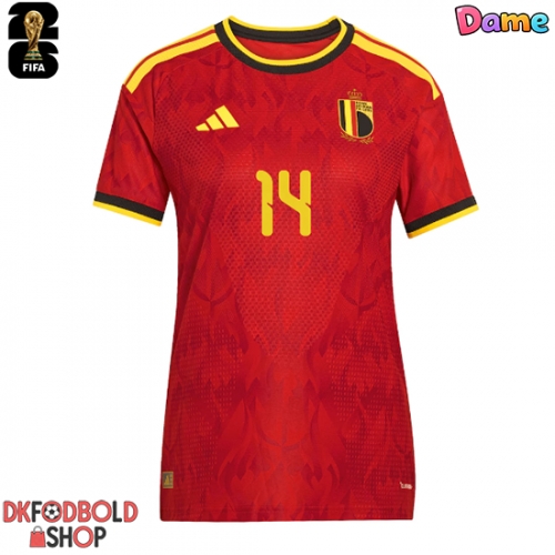 Belgien Dodi Lukebakio #14 Hjemmebanetrøje Dame VM 2026 Kort ærmer